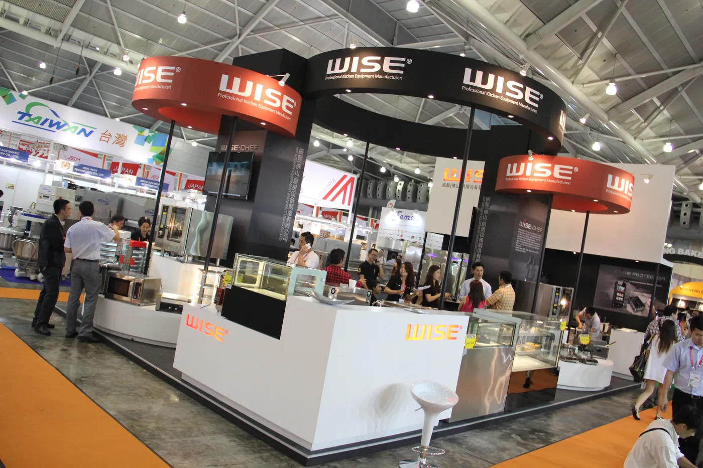 Large custom booth at the Food & Hotel exhibition